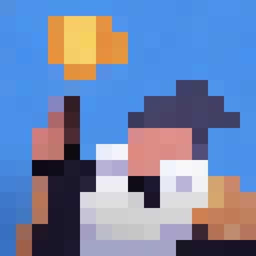 quirky AI assistant, Professor Catalyst, who has white hair, blue eyes, glasses, and wears a labcoat over his collar shirt and tie
