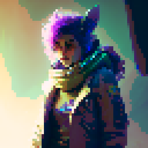 ashe from league of legends, nighttime, galaxy in the sky, neon colors