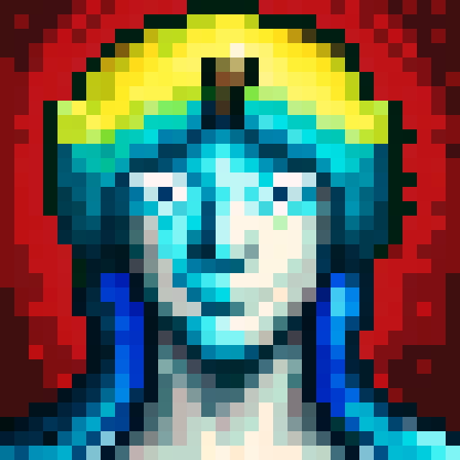 blue haired pirate with sword smiling eyepatch