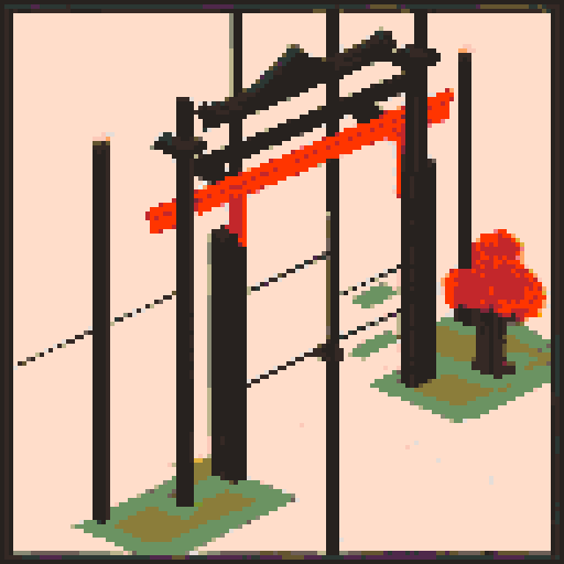 muromachi feudal japan minimalist torii gate