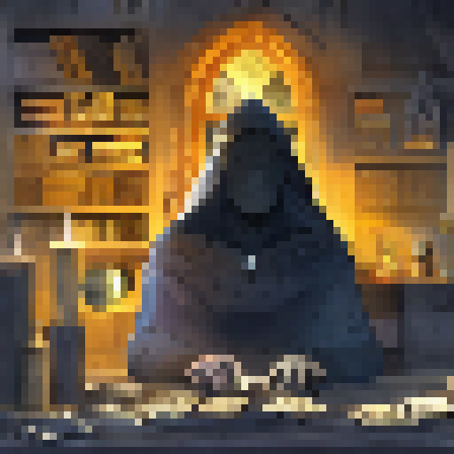 Dark, eerie, and mysterious, the AI-powered tarot card reader sits in a medieval dungeon, surrounded by an otherworldly aura, its deck of tarot cards spread out before it, waiting for its next client to arrive.