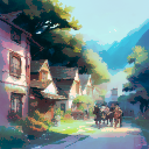 An old inn with fire and lightning