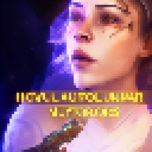 Towering, armored warrior with glowing sword, standing triumphantly on defeated monsters in mystical fiery cavern, in Fantasy RPG style.