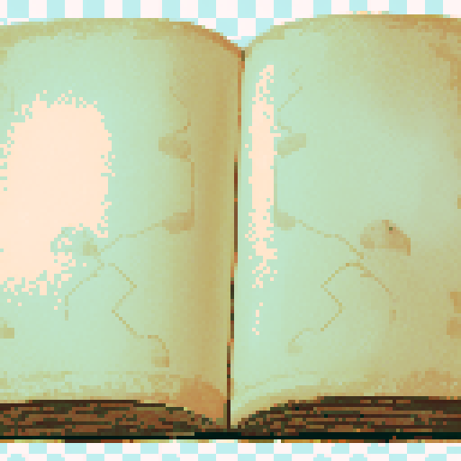 open, old book, pixel art, sRGB, no characters, blank pages