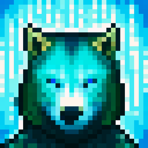 wolf avatar, portrait, glowing eyes