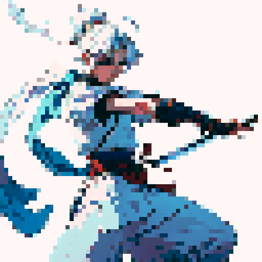 On a blank white background, a swordsman in a pose of “en Garde” ready to duel