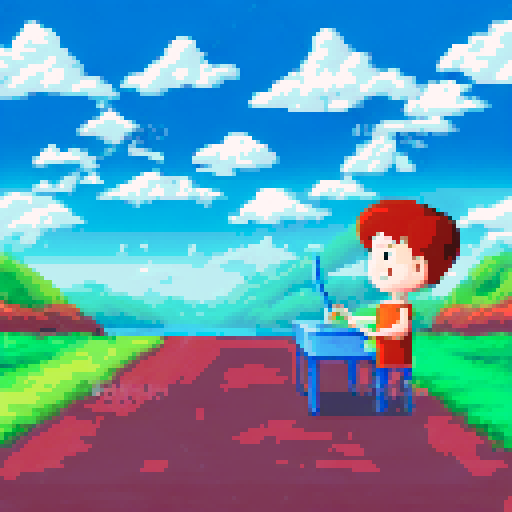 A person painting or drawing something at their desk in their bedroom.