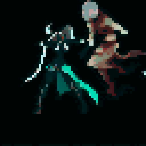 gory death, pixel art, sRGB, characters