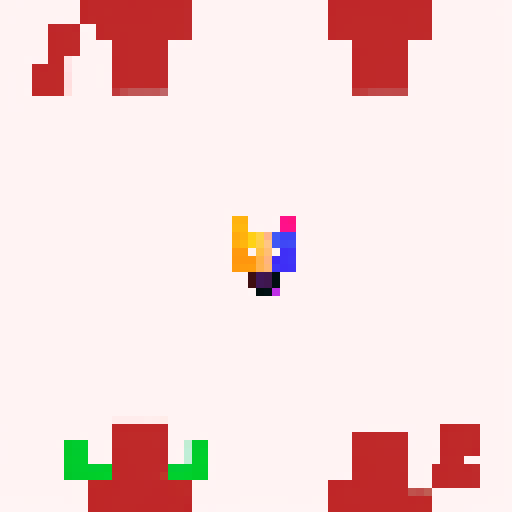 pixel art with a white background and a contour for the shape
