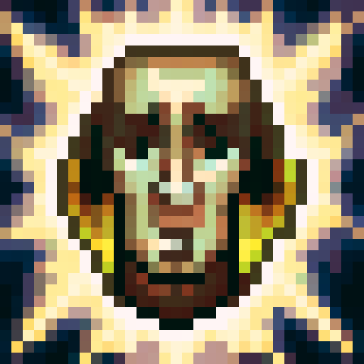 sports game icon, humorous character with exaggerated facial expressions, pixelated 32x32 art, skillfully detailed