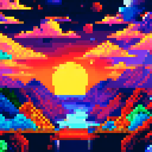 Space Galaxy pixelated landscapes
