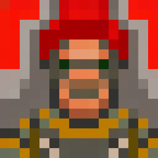 "Hedgehog Worrier, armed with a tiny sword and shield, charges forward into battle, determined expression on their face, depicted in pixel art with a close-up, portrait style reminiscent of a classic game icon at 16x16 resolution."