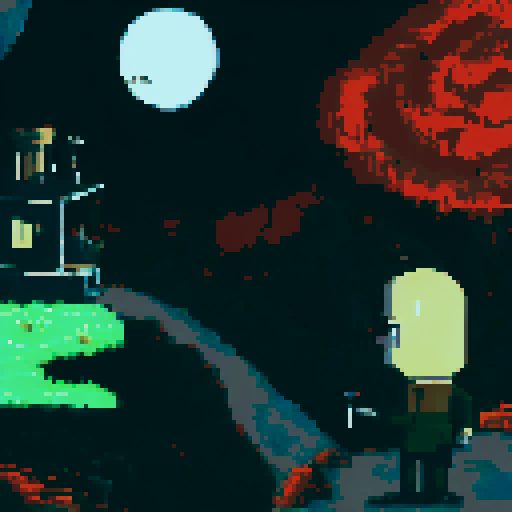 Square jaw protagonist in the bottom right with cigarette and shiny golden gun in left hand which is promenant, dark green top, brown trousers

generate a 1920x1080 image please