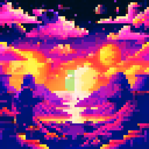 Space Galaxy pixelated landscapes