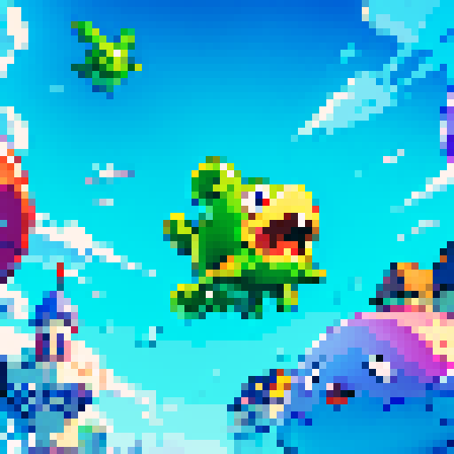 small round slime flying through the air and slamming into a person