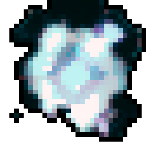 dark colored transparent crystal, smooth, glowing, fantasy RPG, 32x32