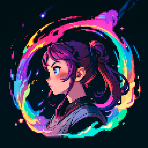 spaceship, sideview, vibrant galaxy, swirling nebulas, twinkling stars, pixel art, srgb