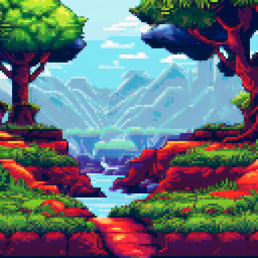 tileset, forest, trees, grass, rocks