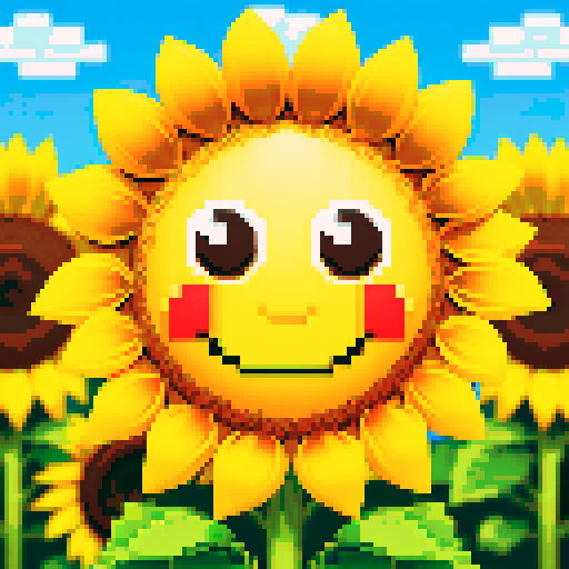 sunflower with smiling face