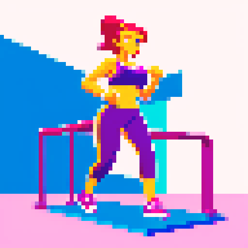 Create a vibrant woman doing gym