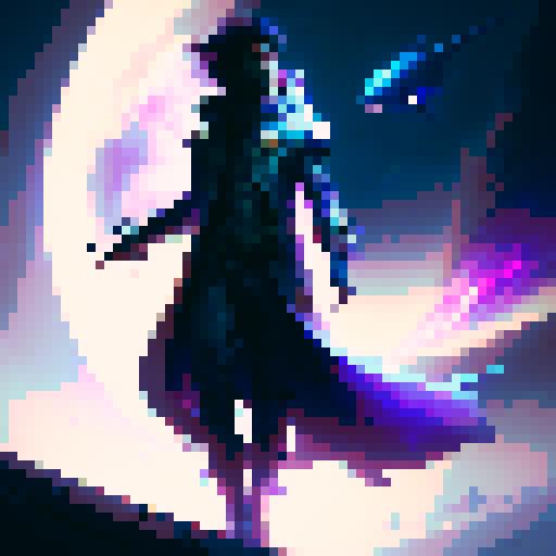 create a lightning element heavenly wizard with a sapphire inspired color palette casting a revival spell.