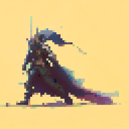 Medieval knight charging through a misty forest, with the sword raised high, ready to strike in a dramatic, dynamic and realistic art style.