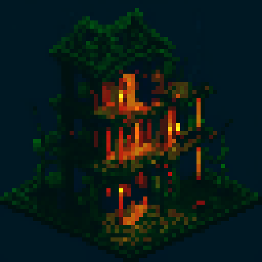 
"Hey Pixelfy! I'd like your assistance in creating a pixel art sprite of a stack of corpses with a creepy atmosphere. Please use dark and chilling colors to achieve the desired effect. The stack of corpses can have various shapes and sizes, with bodies stacked at different angles. If possible, add unsettling details like empty eyes or blood. I'm excited to see your artistic interpretation of this eerie image. Thanks!"