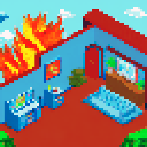 Isometroc image. Normal looking character typing on a retro computer at their cubicle, while a fiery phoenix soars above a dragon and a mermaid engaged in a heated conversation in different corners of the office; in the back of the scene is an elevator