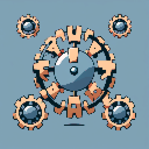 Small glowing will of the wisp, with three interlocking copper gears behind it. on a solid color background so I can easily remove the background