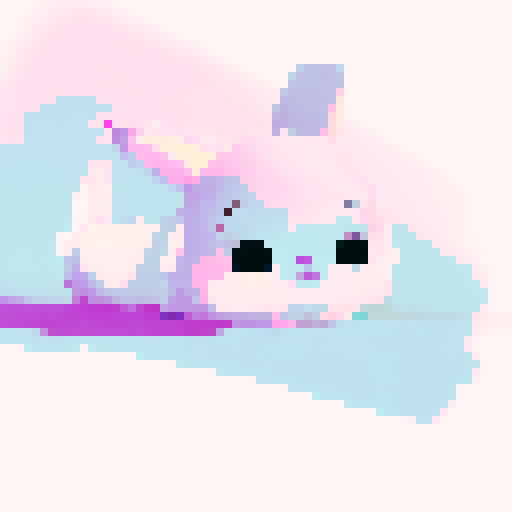 cute realistic chibi pink bunny on all fours, sitting under a tree, with a landscape portrait style