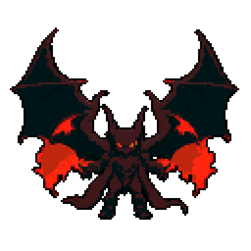 A dark and shadowy demon with smoky tendrils, large bat-like wings, and glowing red eyes. Its body is partially obscured by shadows and it has an eerie, commanding presence. No background.
