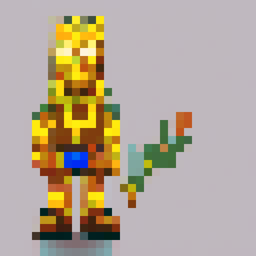 sprite, full body, game sprite, frogman warrior holding a spear