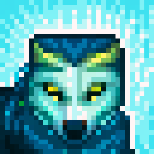 wolf avatar, portrait, glowing eyes