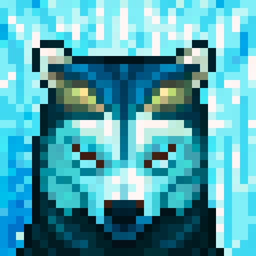 wolf avatar, portrait, glowing eyes