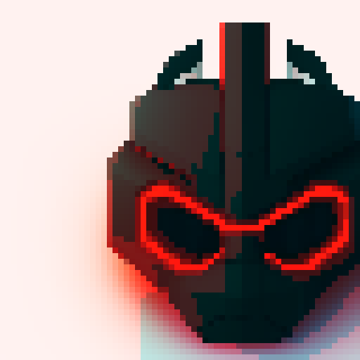 evil robotic drone, sharp metallic edges, glowing red eyes, hovering in mid-air, pixel art
