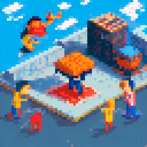 isometric pixel break dance battle
