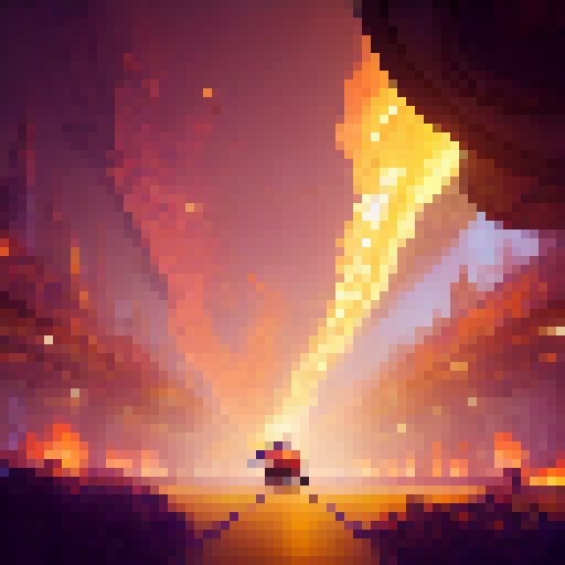 Flaming roller skate speeds through a mystical bakery, surrounded by enchanted pastries and towering bread loaves in a fantastical RPG world, captured in stunning concept art.