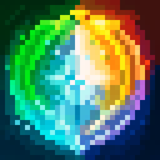 transmutation spell, white crystal in center, energy swirls around crystal.