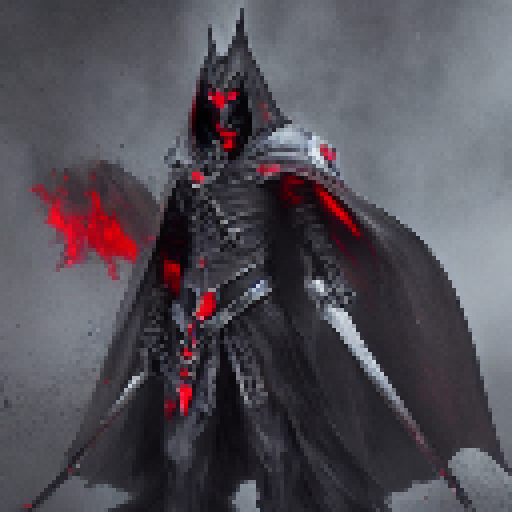 Evil black and red knight, scary, dark, cool
