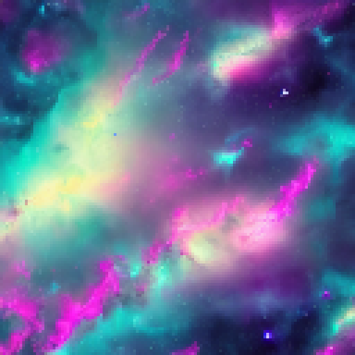 A cosmic collision of neon-colored asteroids and icy comets hurtling towards a futuristic space station surrounded by sparkling stars and swirling nebulae.