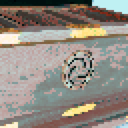 wooden chest with gold corners, gold decorations, front view, pixel art, sRGB