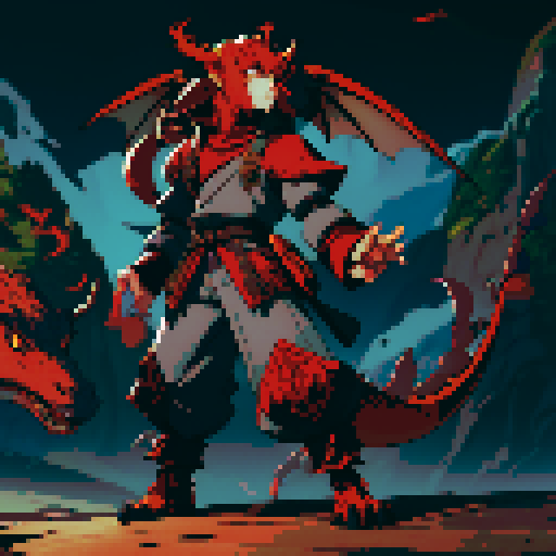full-body image of a red dragon, dragon alone with nobody else in the frame, no humans, no characters, dragon only