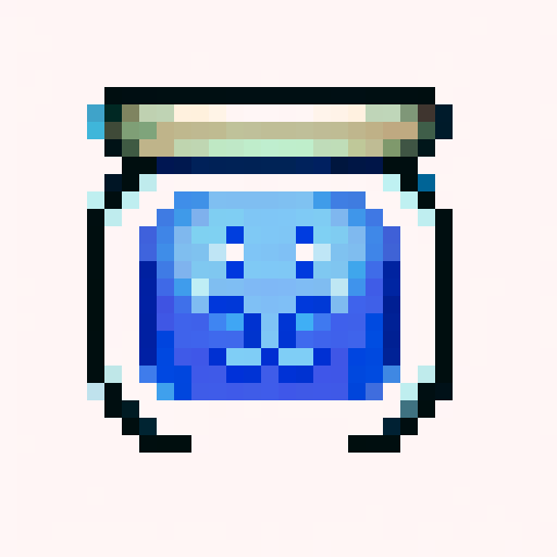 a cute blue magic jar character