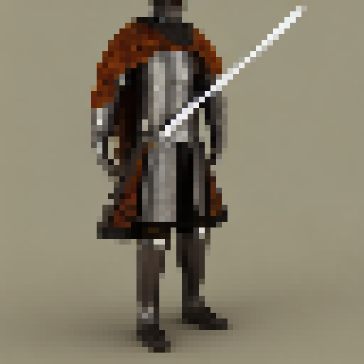 Medieval knight with two handed sword