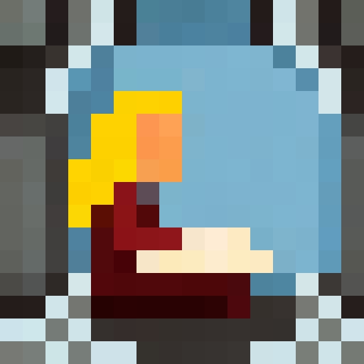 old lady, sitting, sleeping, book in hand, long silver braid, profile, whole body, game avatar, 16x16, pixel art, close up, portrait