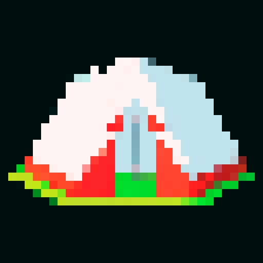 tent, pointy top, straight on, white, pixel art, sRGB