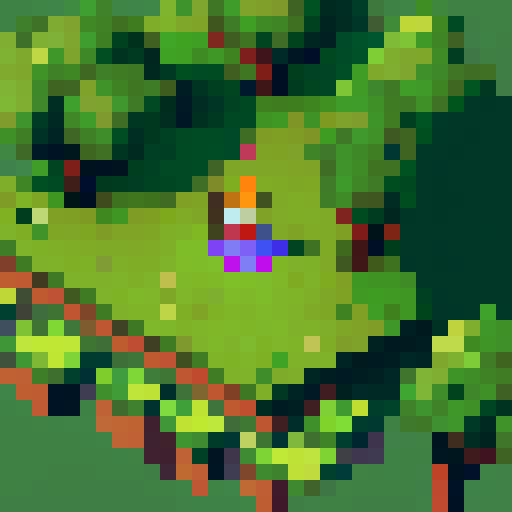 green apple, in the center, fantasy top-down RPG with an orthogonal camera, simple pixel art
