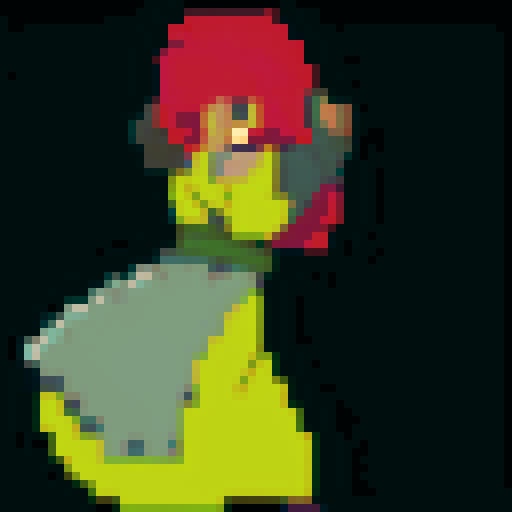 Back view of character