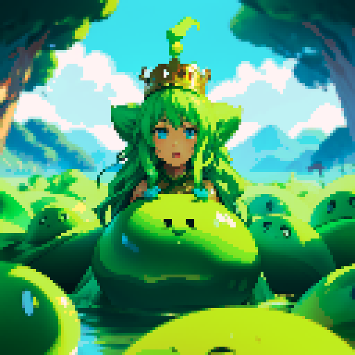 giant slime wearing crown