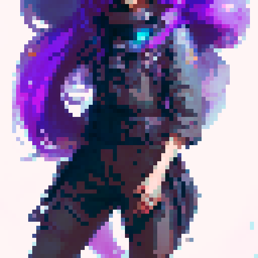 Purple haired dragon anime girl